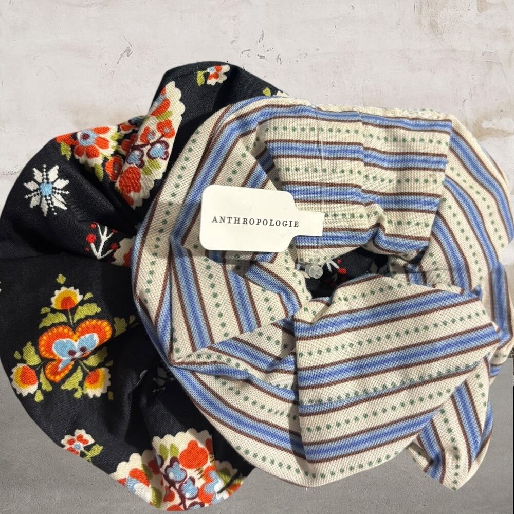 Anthropologie x Vera Bradley Printed Scrunchies, Set of 2 NWT